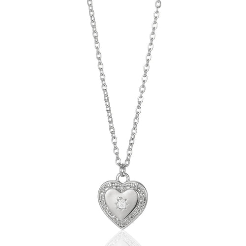 Collar de corazón con incrustaciones para mujer