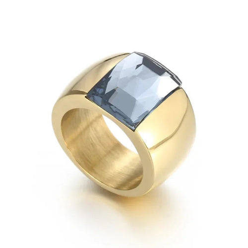 Anillo grande de piedra de cristal