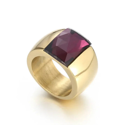 Anillo grande de piedra de cristal