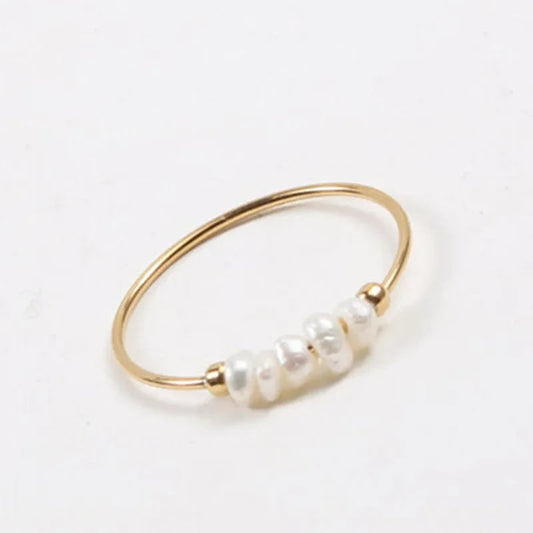 Anillo de perla natural de agua dulce