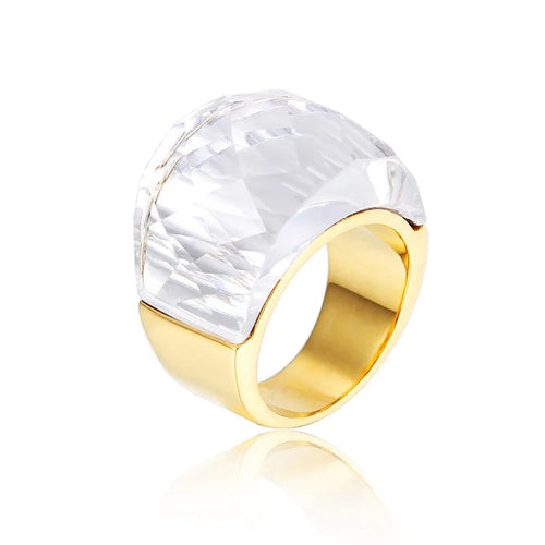 Anillo grande con piedra de cristal