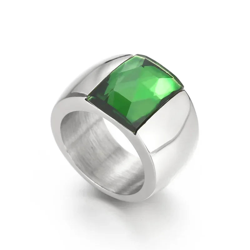 Anillo grande de piedra de cristal