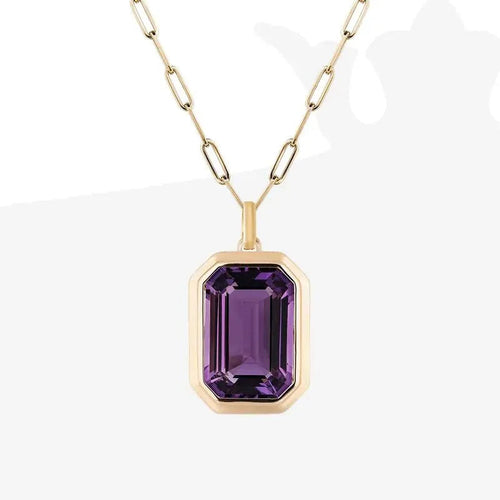 Magnifique collier pendentif carré géométrique en cristal