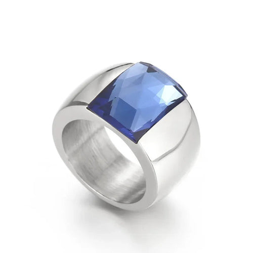 Anillo grande de piedra de cristal
