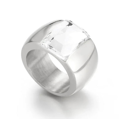 Anillo grande de piedra de cristal