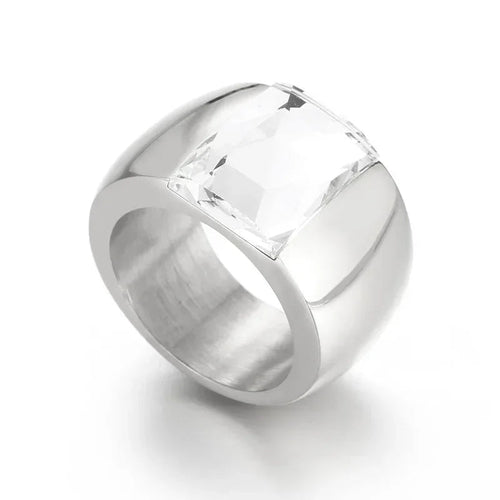 Anillo grande de piedra de cristal