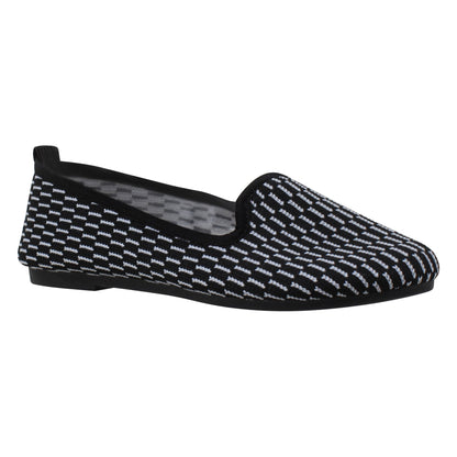 SOBEYO Bailarinas para mujer, estilo suéter, suela de goma suave, zapatos de gamuza negra