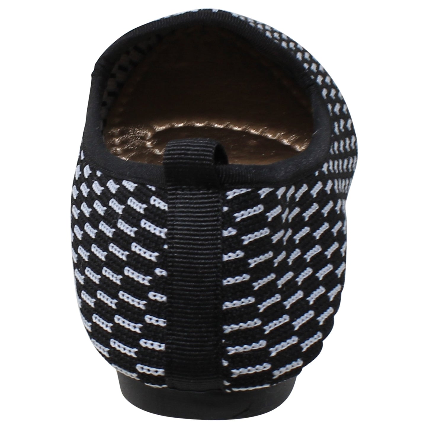 SOBEYO Bailarinas para mujer, estilo suéter, suela de goma suave, zapatos de gamuza negra