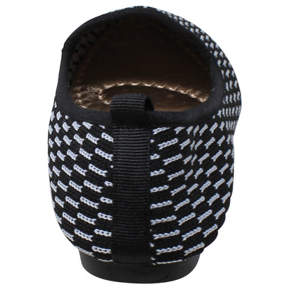 SOBEYO Bailarinas para mujer, estilo suéter, suela de goma suave, zapatos de gamuza negra