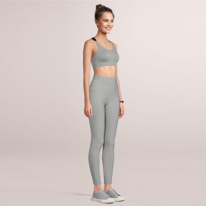 SOBEYO Leggings elásticos de burbujas para mujer en gris