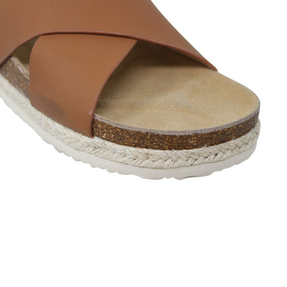 Sandales à plateforme croisées classiques pour femmes, espadrilles à bride arrière