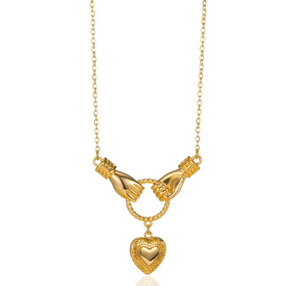 Collar de corazón con incrustaciones para mujer