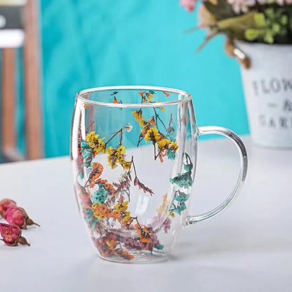 Preciosas tazas de vidrio de borosilicato de alta gama con asa