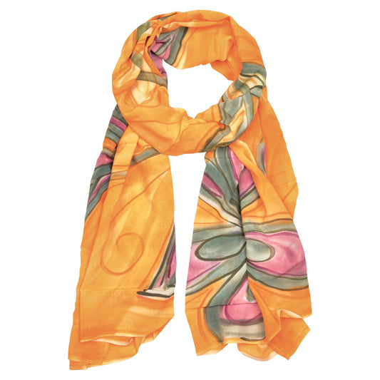 Floral garden hand painted scarves Made in Haiti
