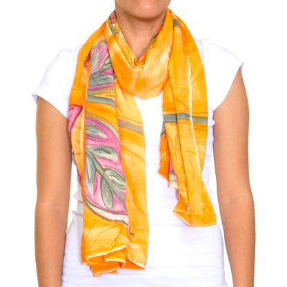 Floral garden hand painted scarves Made in Haiti