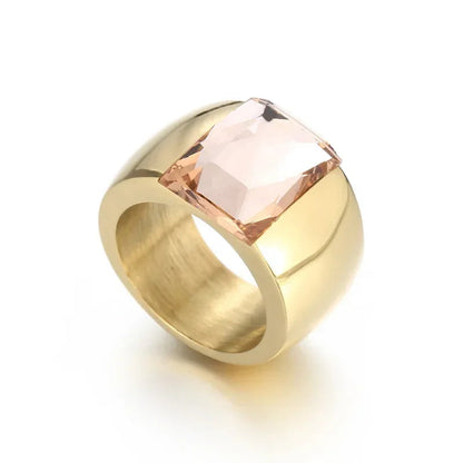 Anillo grande de piedra de cristal