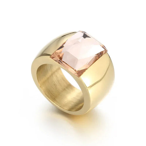 Anillo grande de piedra de cristal
