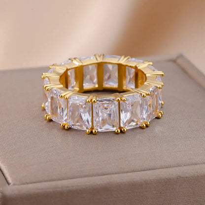 Trendy Crystal Gold Plated Ring