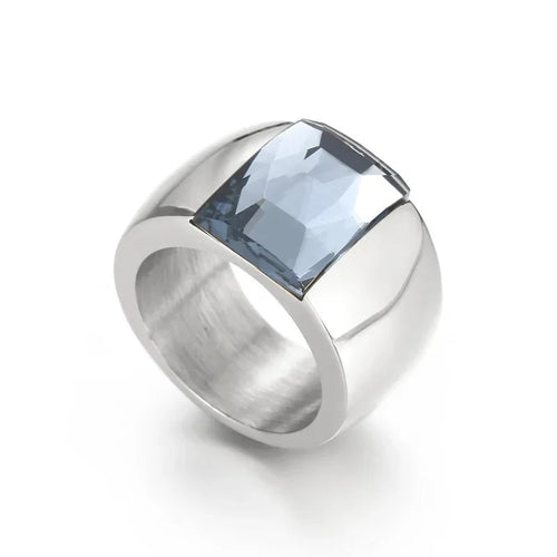Anillo grande de piedra de cristal