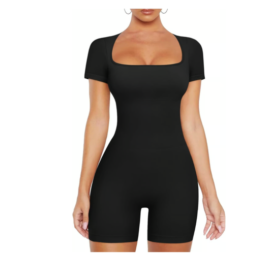 Body gainant à manches courtes pour femme Well-in Vogue, noir, taille