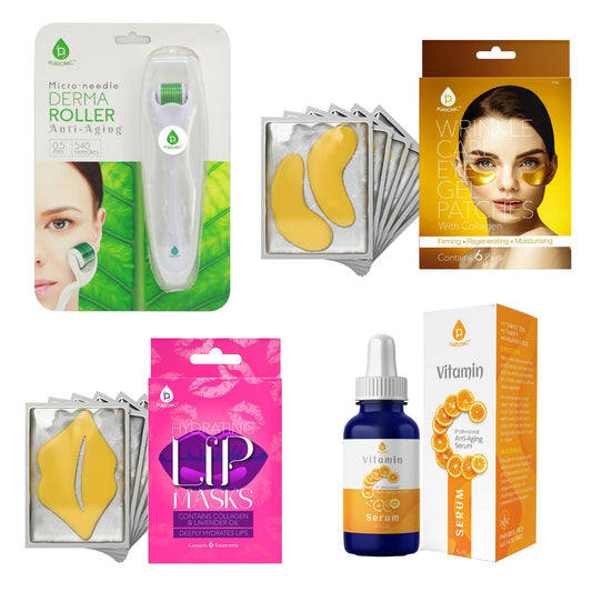 Coffret de soins ultime : sérum à la vitamine C (90 ml), soin anti-rides pour les yeux 
