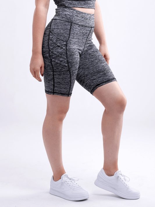 Short d'entraînement taille haute JupiterGear avec poches et design croisé