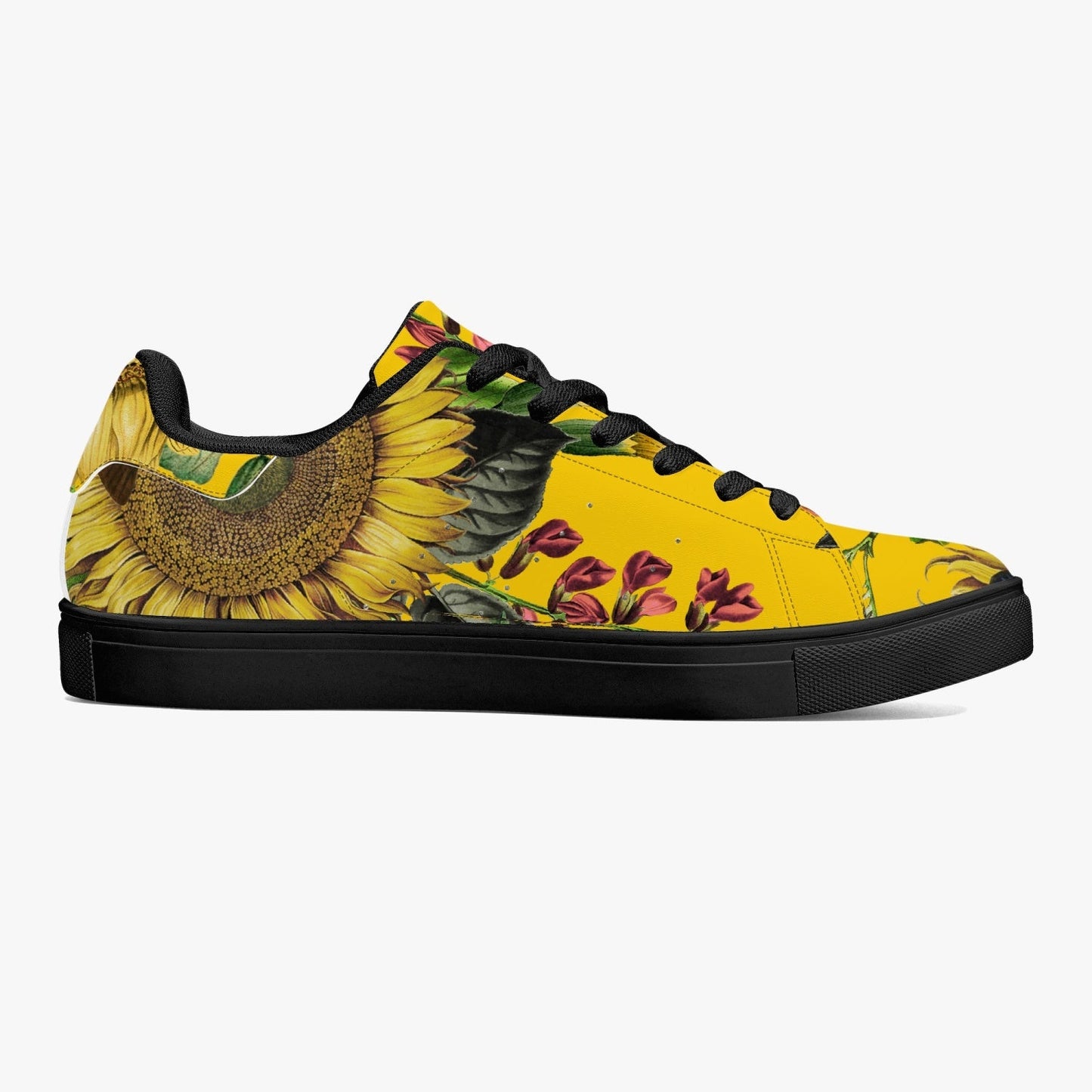 Zapatillas bajas de cuero Jacki Easlick Sunflowers - Blanco/Negro 