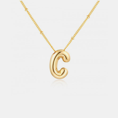 Collier pendentif lettre plaqué or