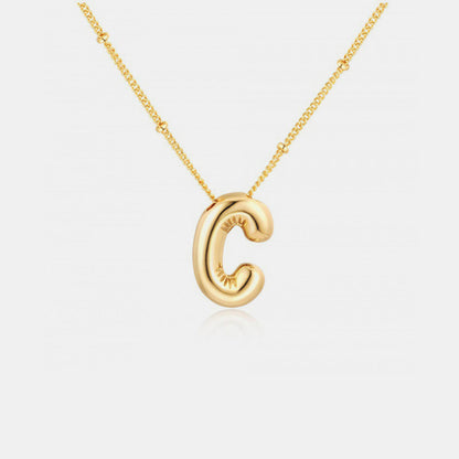 Collier pendentif lettre plaqué or