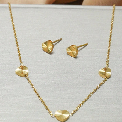 Parure de bijoux Lxalry plaquée or 18 carats avec boule miroir, hypoallergénique, sans danger pour la peau, collier, boucles d'oreilles à tige, pour tous les jours, soirée, ne se décolore pas, réglable, luxe avec perles moulées avec précision