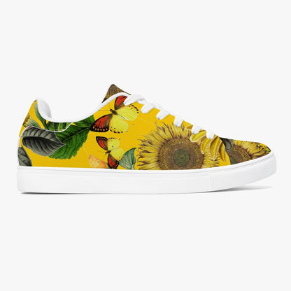 Zapatillas bajas de cuero Jacki Easlick Sunflowers - Blanco/Negro 