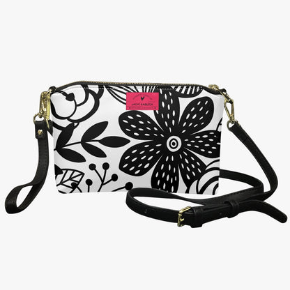 Bolso de mano pequeño con diseño de flores felices de Jacki Easlick