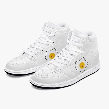 Zapatillas altas de cuero con diseño de huevo de lujo Jacki Easlick 