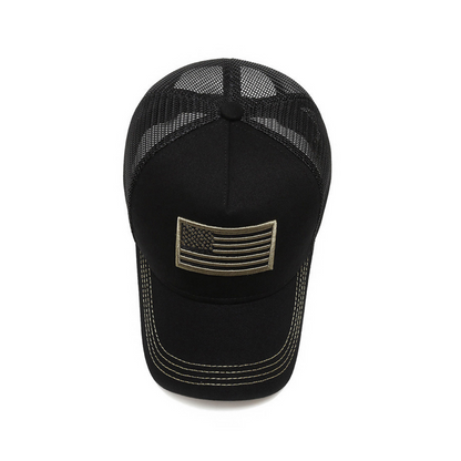 Casquette de camionneur avec drapeau américain et sangle réglable