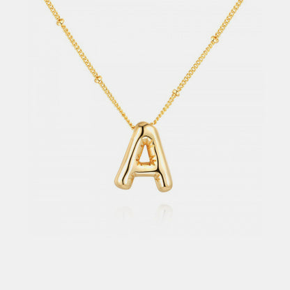 Collier pendentif lettre plaqué or