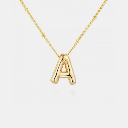 Collier pendentif lettre plaqué or