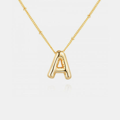 Collier pendentif lettre plaqué or