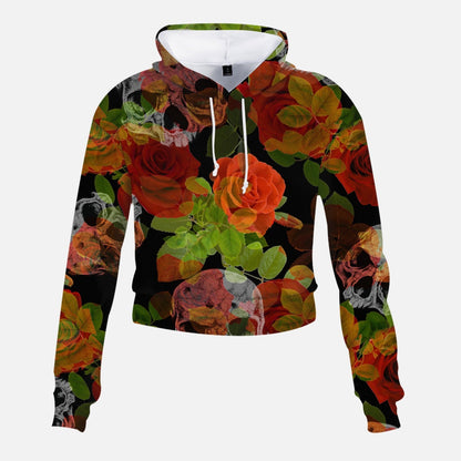 Sudadera corta con rosas y calaveras de Jacki Easlick