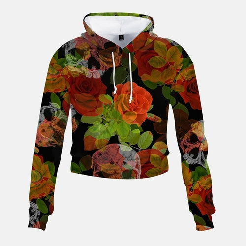 Sudadera corta con rosas y calaveras de Jacki Easlick