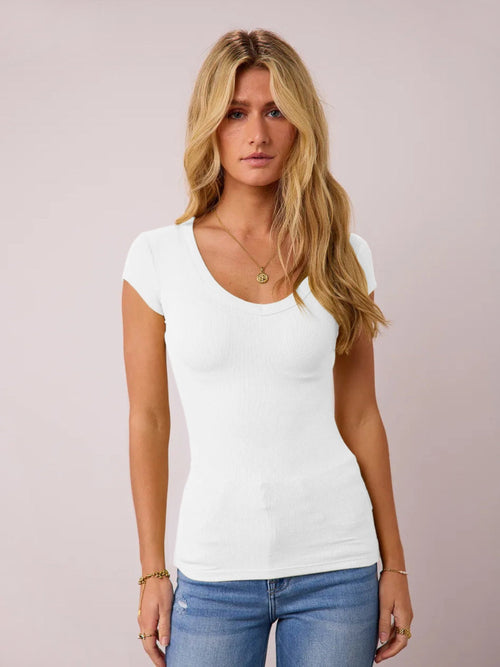 Camiseta de cuello redondo y manga corta