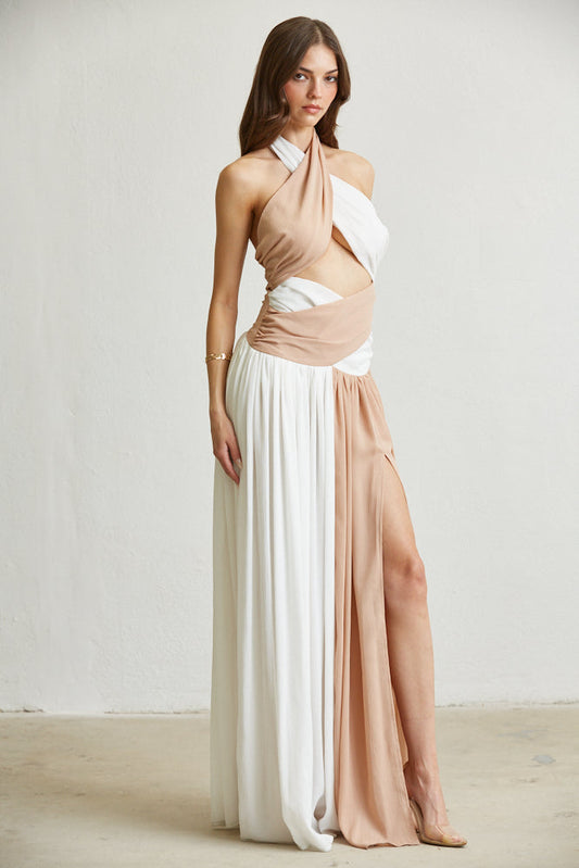 Vestido Breeze de dos tonos con abertura 