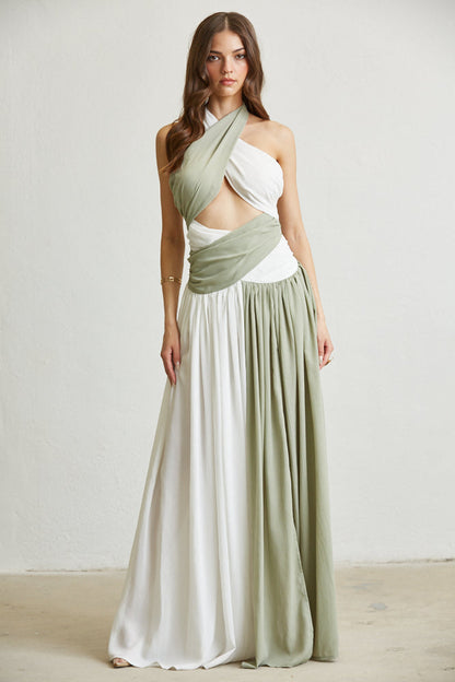 Vestido Breeze de dos tonos con abertura 