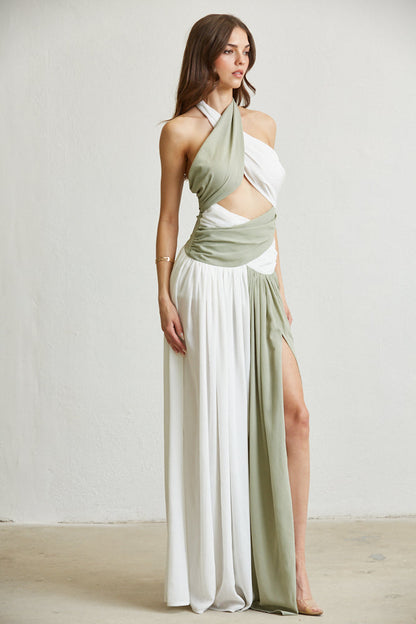 Vestido Breeze de dos tonos con abertura 