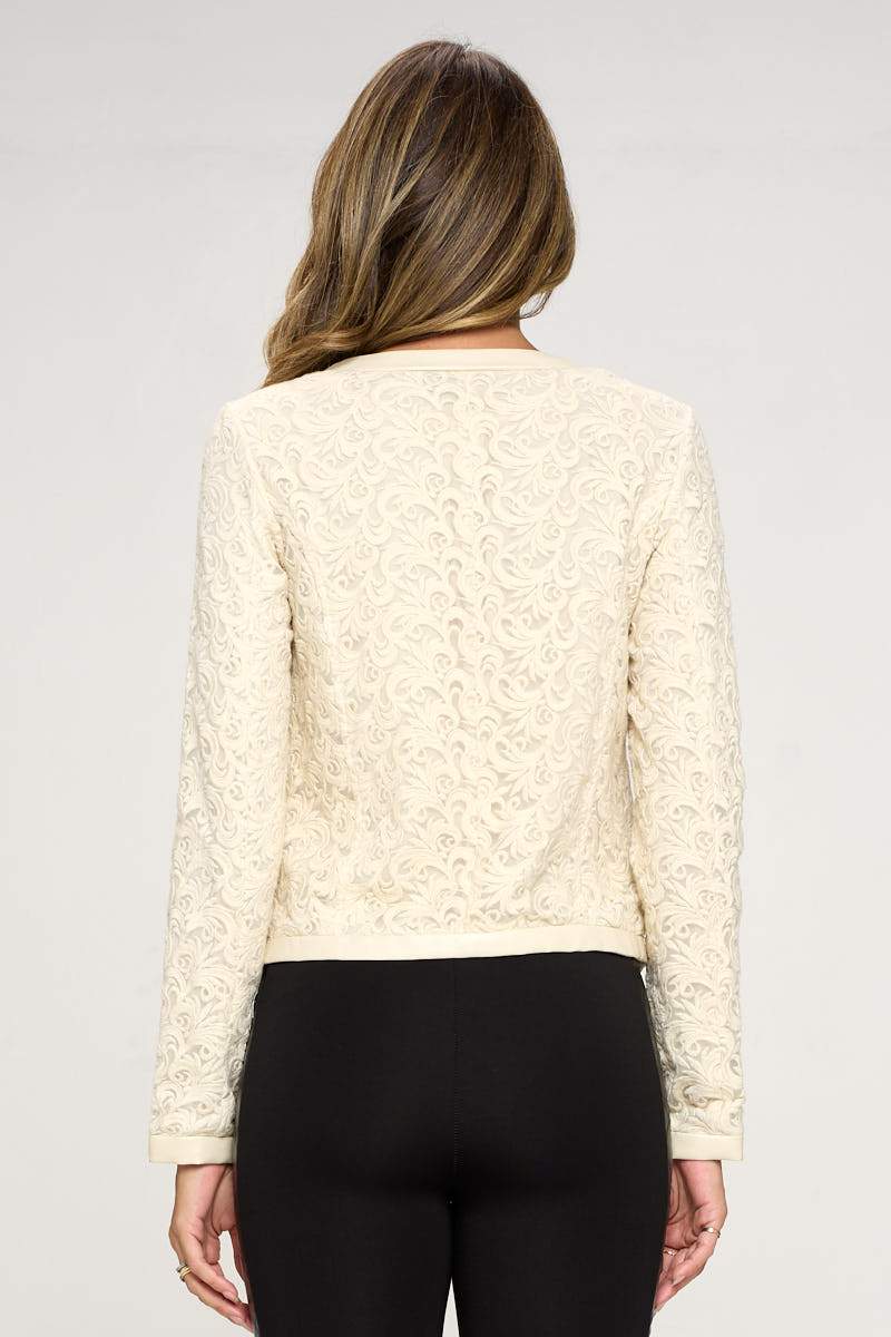 Veste zippée brodée avec poches zippées