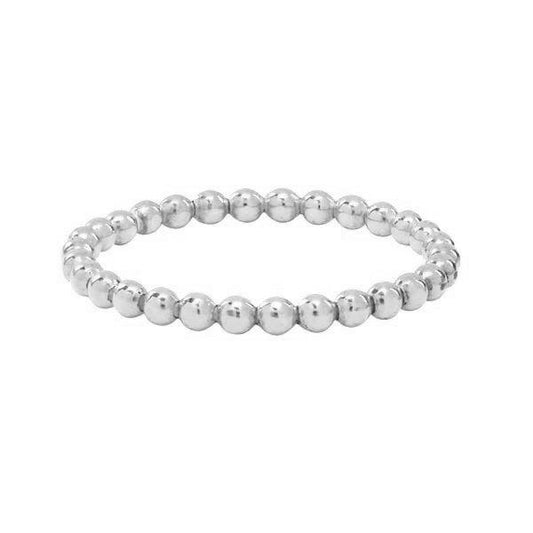 Bague empilable en perles - Argent