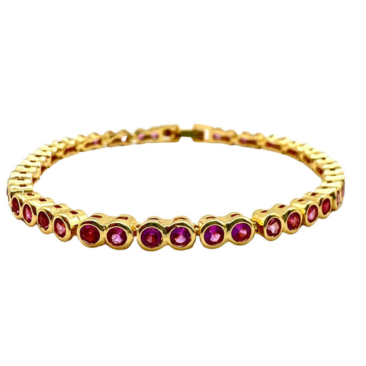 Bracelet tennis Bezel - Rose