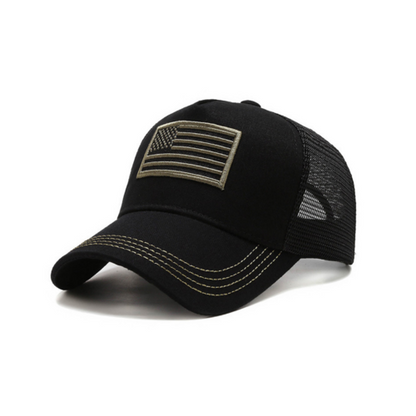 Casquette de camionneur avec drapeau américain et sangle réglable