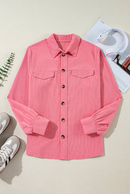 Chaqueta de pana Bonbon con botones, detalle de solapa y aberturas laterales