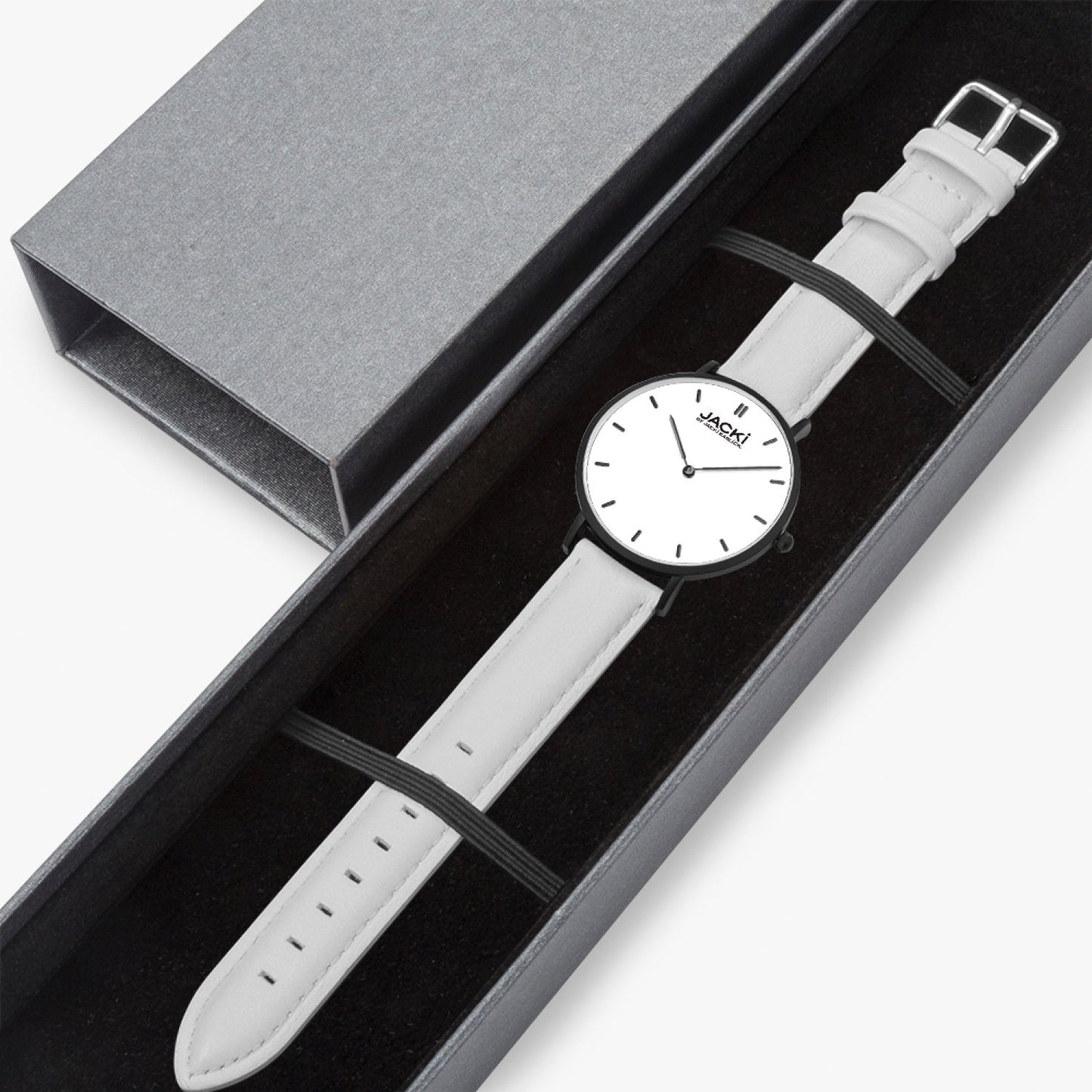 Reloj de cuarzo Jacki Easlick con correa de cuero ultrafina
