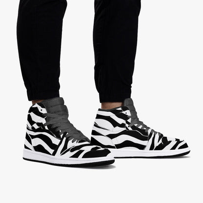 Zapatillas altas de piel con diseño de cebra de Jacki Easlick 